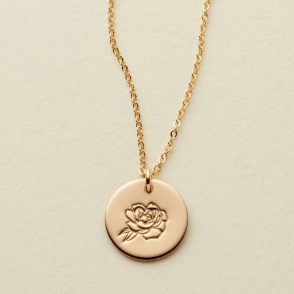 September Peony Birth Flower Bohemian Necklace - Picture 7 of 13